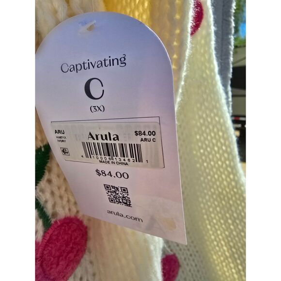 NWT Arula Charley Cherry Cardigan Sz C (3X) I-8 - Picture 4 of 5